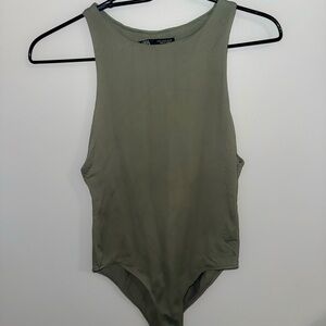 Zara Olive Green Sleeveless Bodysuit